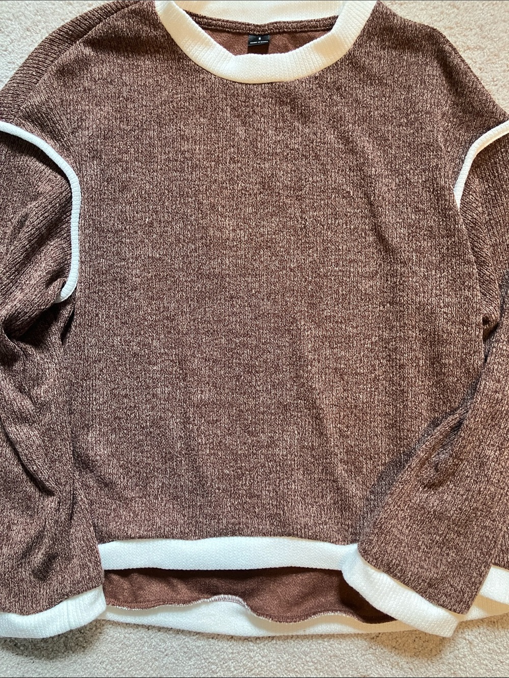 Shein Brown Long Sleever Sweater S